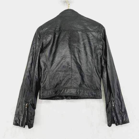 Truth and Pride Black Metal Casual Zip Pockets Moto Jacket P3207 - Picture 5 of 8